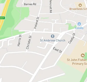 map for St. Ambrose Church and Hall