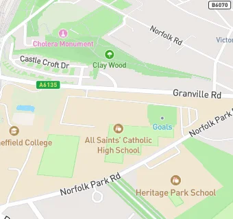 map for All Saints' Catholic High School