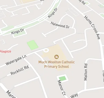 map for Food for Thought at Much Woolton