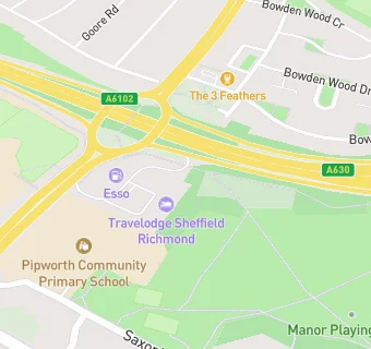 map for Travelodge Sheffield
