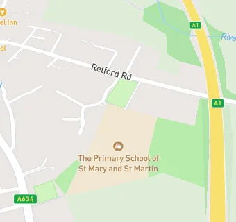 map for The Primary School of St Mary and St Martin