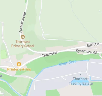 map for Thornsett Primary School