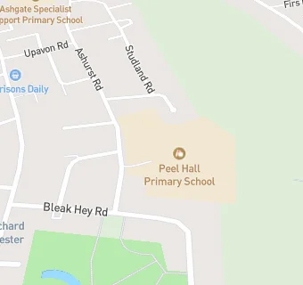 map for Peel Hall Primary School