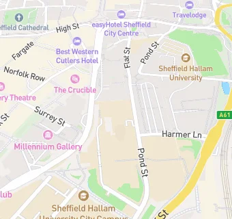 map for Sheffield Hallam University