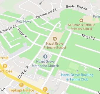 map for Hazel Grove Methodist Sunday School