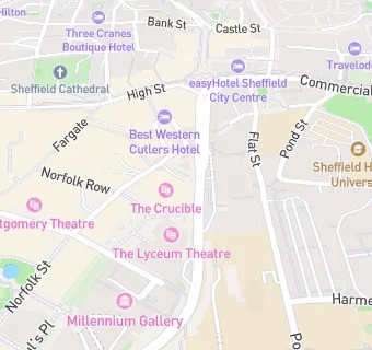 map for The Crucible Theatre