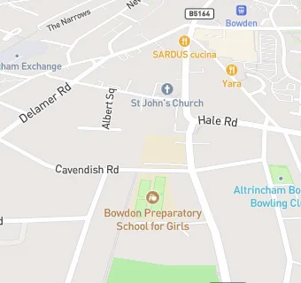 map for Bowdon Preparatory School for Girls