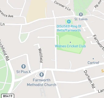 map for Widnes Cricket Club