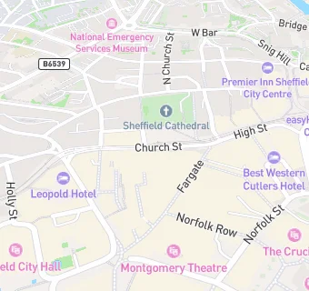 map for Cutlers Hall Hospitality