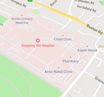 map for Stepping Hill Hospital