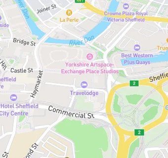 map for Sheffield Central Travelodge