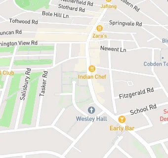 map for Wesley Hall Lunch Club