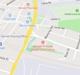 map for Darnall Hall Surgery 