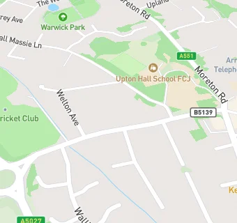 map for Upton Cricket Club