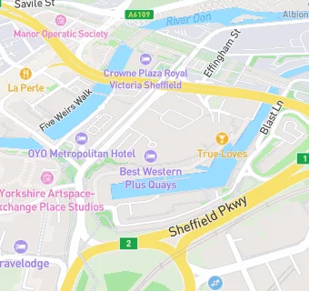 map for The Quays Hotel Sheffield