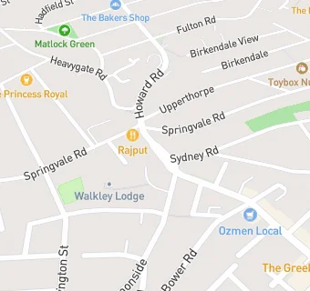 map for Hot Yoga Sheffield