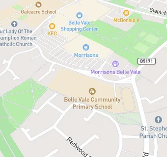 map for Belle Vale County Infant School