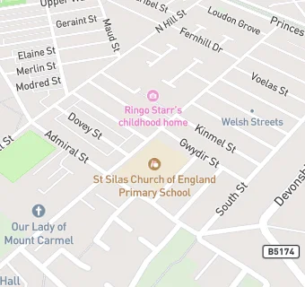 map for RPJ3 Catering at St Silas CoE Primary School