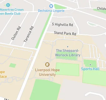 map for Liverpool Hope University