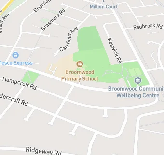 map for Broomwood Primary School