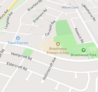 map for Broomwood Primary School