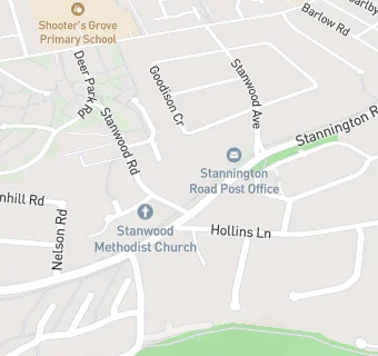 map for Stannington Road Post Office