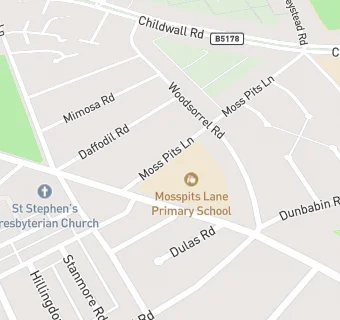 map for Mosspits Lane Primary School