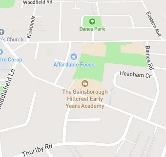 map for The Gainsborough Hillcrest Community Infant and Nursery School