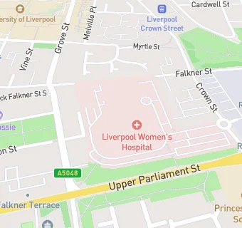 map for Liverpool Women's Hospital - OCS Group Ltd, Crown Street, Liverpool, L8 7SS