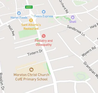 map for Moreton Medical Centre - A Pereira