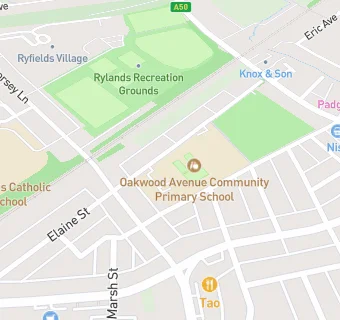 map for Oakwood Avenue Community Primary School