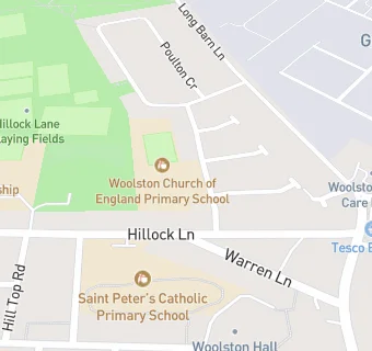 map for Woolston CofE Aided Primary School