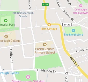 map for The Gainsborough Parish Church Primary School