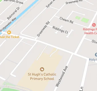 map for St Hughs R C Primary School