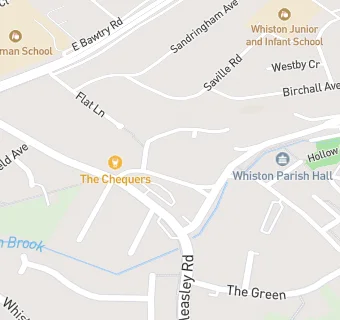 map for Whiston Hall Care Home