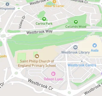 map for St Philip (Westbrook) CofE Aided Primary School