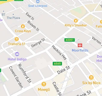 map for Travelodge Liverpool Central Exchange Street