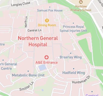 map for Northern General Hospital School