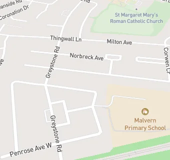 map for Malvern Primary School