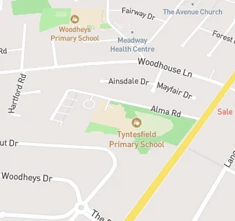 map for Tyntesfield Primary School