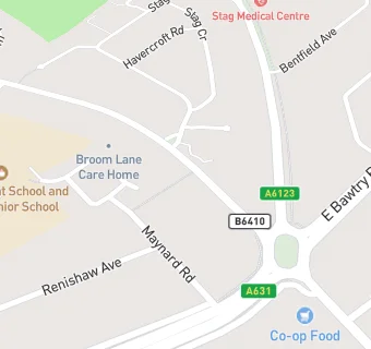 map for Broom Lane Care Home