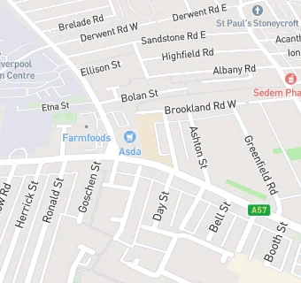 map for St Anne's (Stanley) Junior Mixed and Infant School