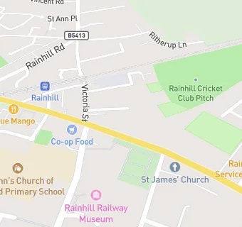 map for Rainhill Village Surgery