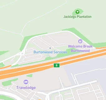 map for Starbucks Burtonwood Services