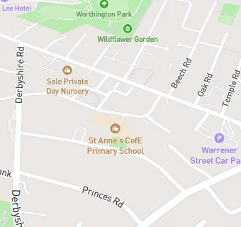 map for St Annes C of E Primary School