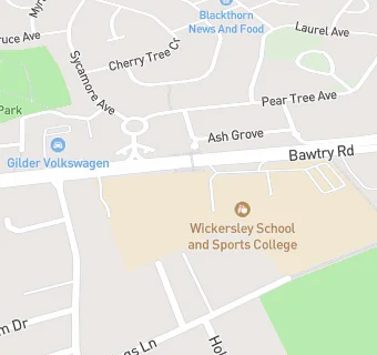 map for Wickersley School and Sports College