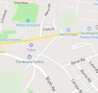 map for Maltby Catholic Club