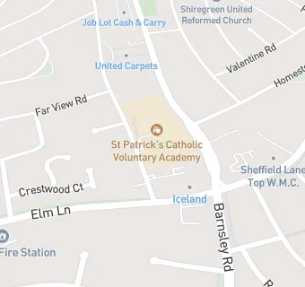 map for St Patrick's Catholic Voluntary Academy