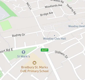 map for Woodley Civic Hall