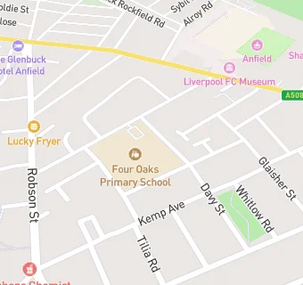 map for Four Oaks Primary School